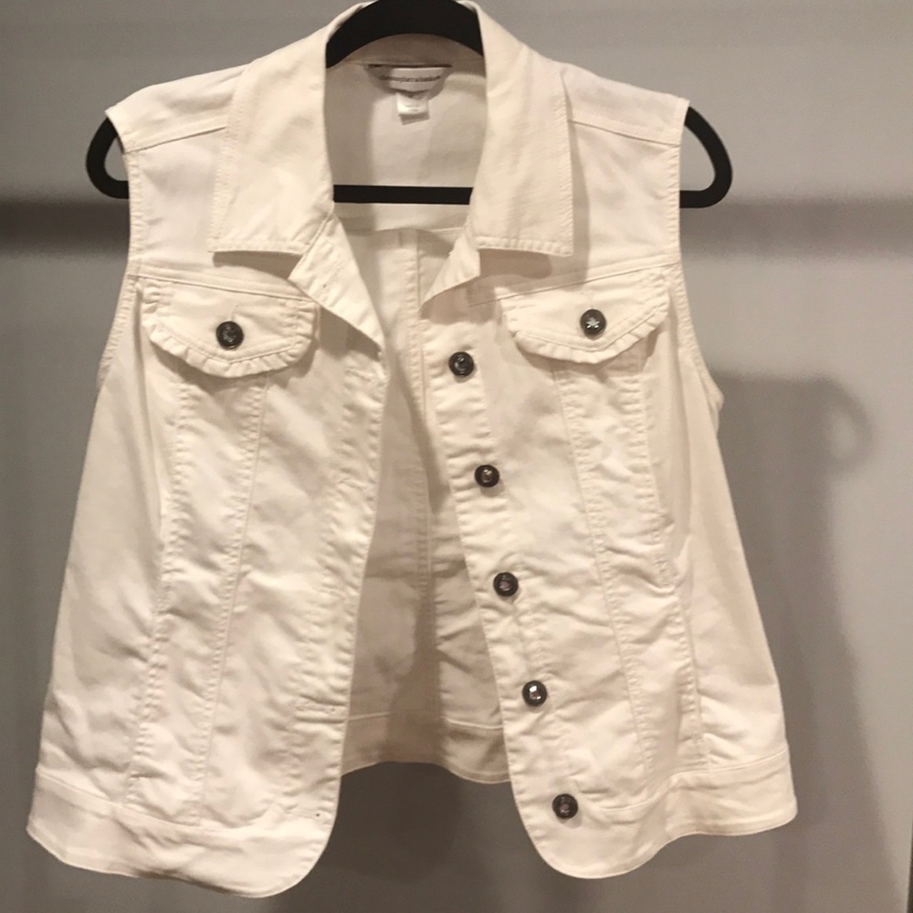 White Jean Vest